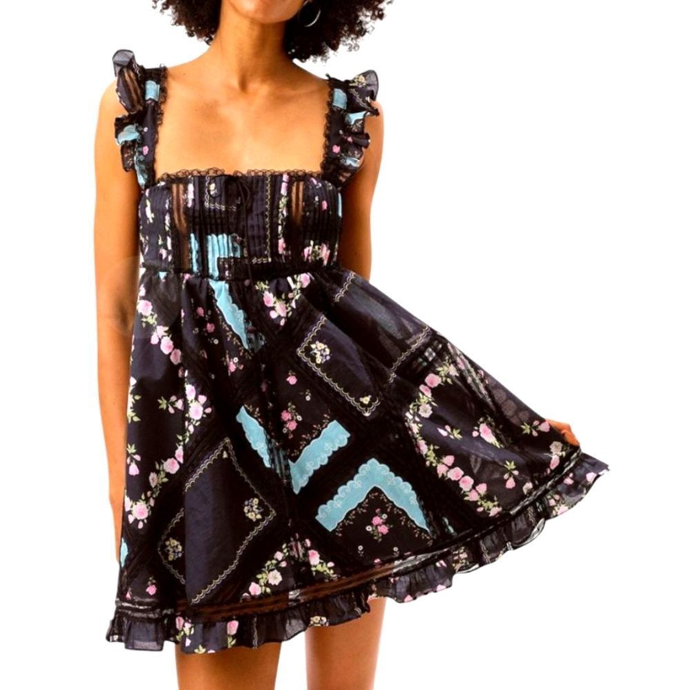 For Love of‎ Lemons Leanne Women's mini Black baby doll dress Size 1X